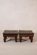 Load image into Gallery viewer, PAIR of Petite Antique Oak English Stools