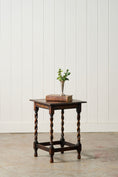 Load image into Gallery viewer, Petite English Oak Square Barley Twist Table with Scalloped Edge (c. 1930)