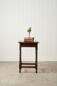 Load image into Gallery viewer, Square English Oak Barley Twist Side Table (c. 1930)