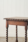 Load image into Gallery viewer, Square English Oak Barley Twist Side Table (c. 1930)
