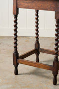 Load image into Gallery viewer, Square English Oak Barley Twist Side Table (c. 1930)