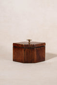 Load image into Gallery viewer, Inlay Hexagon Tea Caddy with Brass Hand Handle (c. 1820)