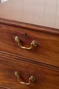 Load image into Gallery viewer, 19th Century English Georgian Mahogany Chest of Drawers with Brass Swan Pulls