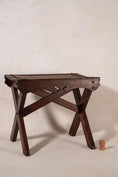 Load image into Gallery viewer, Antique Oak Slat Luggage Rack / Stool