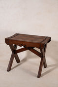Load image into Gallery viewer, Antique Oak Slat Luggage Rack / Stool