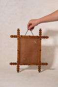Load image into Gallery viewer, Petite French Faux Bamboo Mirror with Spindle Tips