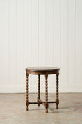 Load image into Gallery viewer, Antique French Oak Round Occasional Table with Bobbin Stretcher + Legs