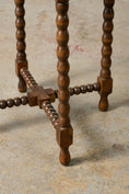 Load image into Gallery viewer, Antique French Oak Round Occasional Table with Bobbin Stretcher + Legs
