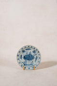 Load image into Gallery viewer, Contemporary Blue + White Chinese Shallow Dish with Lily Pad Motif