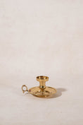 Load image into Gallery viewer, Vintage Solid Brass Chamberstick Candle Holder with Copper Bolts