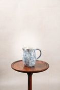 Load image into Gallery viewer, Vintage Handmade Blue + White Spongeware Pitcher