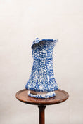 Load image into Gallery viewer, 19th Century Antique Victorian Ironstone Blue + White Spongeware Pitcher