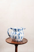 Load image into Gallery viewer, Vintage Blue + White Spongeware Pitcher by Bybee