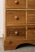 Load image into Gallery viewer, Antique English Pitch Pine 16-Drawer Apothecary Cabinet