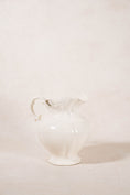 Load image into Gallery viewer, Vintage Large Cream Ceramic Pitcher with Scalloped Edge