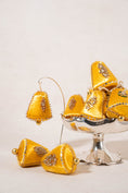 Load image into Gallery viewer, SET of 11 | Vintage Yellow Gold Silk Hand-Embellished Ornaments