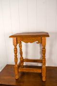 Load image into Gallery viewer, Antique Oak Joint Stool with Interesting Apron