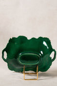Load image into Gallery viewer, Copeland (c. 1860-1875) Green Majolica Overlapping Large Leaf Server