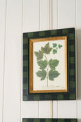 Load image into Gallery viewer, SET of 4 | Vintage English Trowbridge Leaf Prints in Hand Painted Green Check Frame