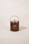Load image into Gallery viewer, 19th Century English Oak Biscuit Barrel with Silver Plate Shield