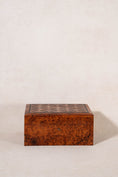 Load image into Gallery viewer, 19th Century Burl Box with Diamond Top Pattern + Pearl Inlay (Working Key)