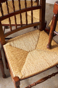 Load image into Gallery viewer, Set Of 8 Vintage Lancaster Spindle Rush Chairs
