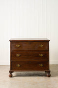 Load image into Gallery viewer, 18th Century 3-Drawer Oak Chest On Bun Feet
