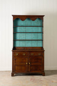 Load image into Gallery viewer, 19th Century Welsh Oak Dresser Base With Blue Painted Rack