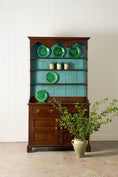 Load image into Gallery viewer, 19th Century Welsh Oak Dresser Base With Blue Painted Rack