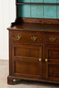 Load image into Gallery viewer, 19th Century Welsh Oak Dresser Base With Blue Painted Rack