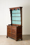 Load image into Gallery viewer, 19th Century Welsh Oak Dresser Base With Blue Painted Rack