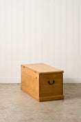 Load image into Gallery viewer, 19th Century English Pine Trunk with Exposed Joinery
