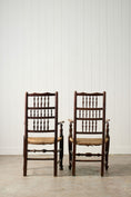 Load image into Gallery viewer, PAIR of 18th Century Lancaster Spindle Back Armchairs