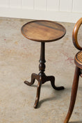 Load image into Gallery viewer, Antique English Mahogany With Oak Base Wine Table on Tripod Base