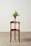 Load image into Gallery viewer, Vintage English Mahogany 2-Tier Demilune Side Table