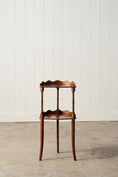 Load image into Gallery viewer, Vintage English Mahogany 2-Tier Demilune Side Table