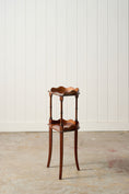 Load image into Gallery viewer, Vintage English Mahogany 2-Tier Demilune Side Table