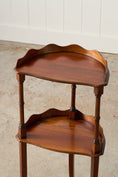 Load image into Gallery viewer, Vintage English Mahogany 2-Tier Demilune Side Table