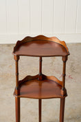 Load image into Gallery viewer, Vintage English Mahogany 2-Tier Demilune Side Table
