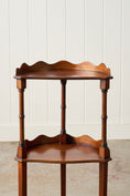Load image into Gallery viewer, Vintage English Mahogany 2-Tier Demilune Side Table