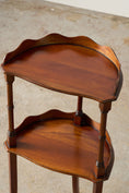 Load image into Gallery viewer, Vintage English Mahogany 2-Tier Demilune Side Table