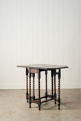 Load image into Gallery viewer, Antique English Barley Twist Drop Leaf Table with Unique Scalloped Top