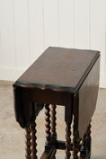 Load image into Gallery viewer, Antique English Barley Twist Drop Leaf Table with Unique Scalloped Top