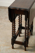 Load image into Gallery viewer, Antique English Barley Twist Drop Leaf Table with Unique Scalloped Top