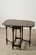 Load image into Gallery viewer, Antique English Barley Twist Drop Leaf Table with Unique Scalloped Top
