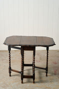 Load image into Gallery viewer, Antique English Barley Twist Drop Leaf Table with Unique Scalloped Top