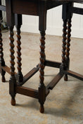 Load image into Gallery viewer, Antique English Barley Twist Drop Leaf Table with Unique Scalloped Top