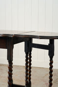 Load image into Gallery viewer, Antique English Barley Twist Drop Leaf Table with Unique Scalloped Top