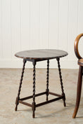 Load image into Gallery viewer, Petite Oval Antique Oak Barley Twist Drop Leaf Table