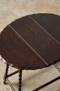 Load image into Gallery viewer, Petite Oval Antique Oak Barley Twist Drop Leaf Table